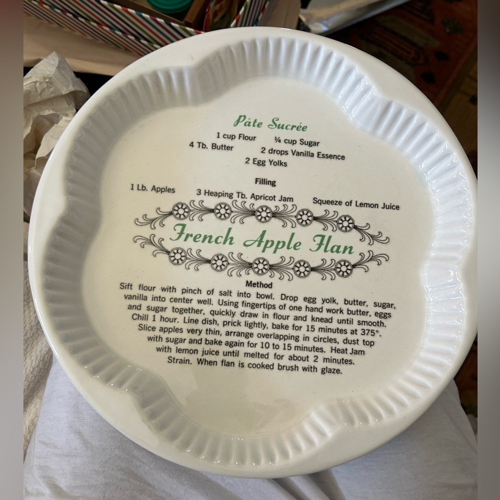 White Ceramic French Apple Flan Dish
